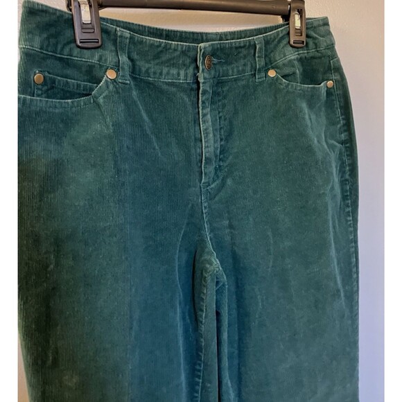 Chadwick Womens Tall Stretch Green Corduroy Pants Size 12T NWOT - Picture 4 of 6